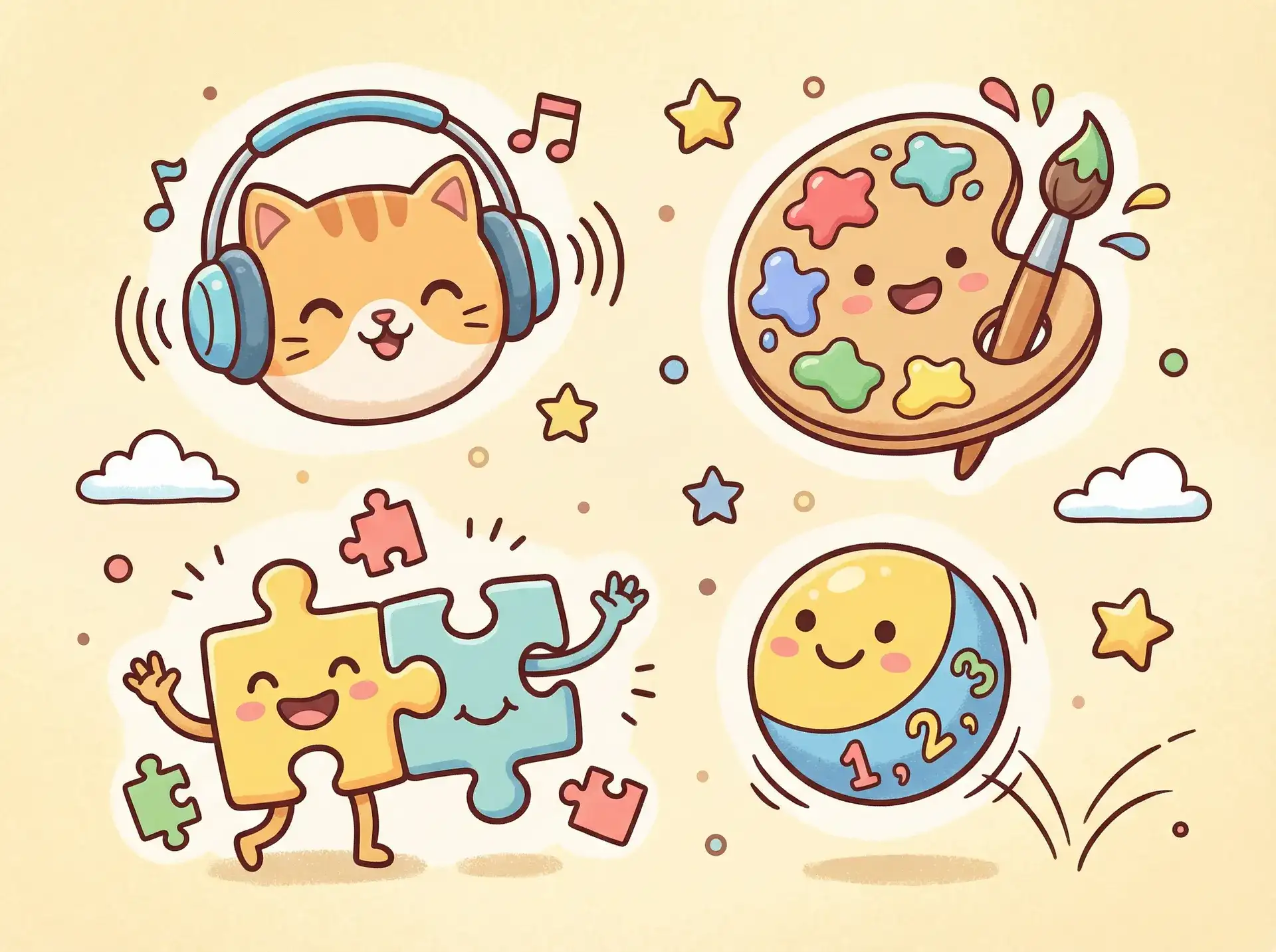 小朋友的手工作品 - 墓土彩虹下的蜡烛 益智创作